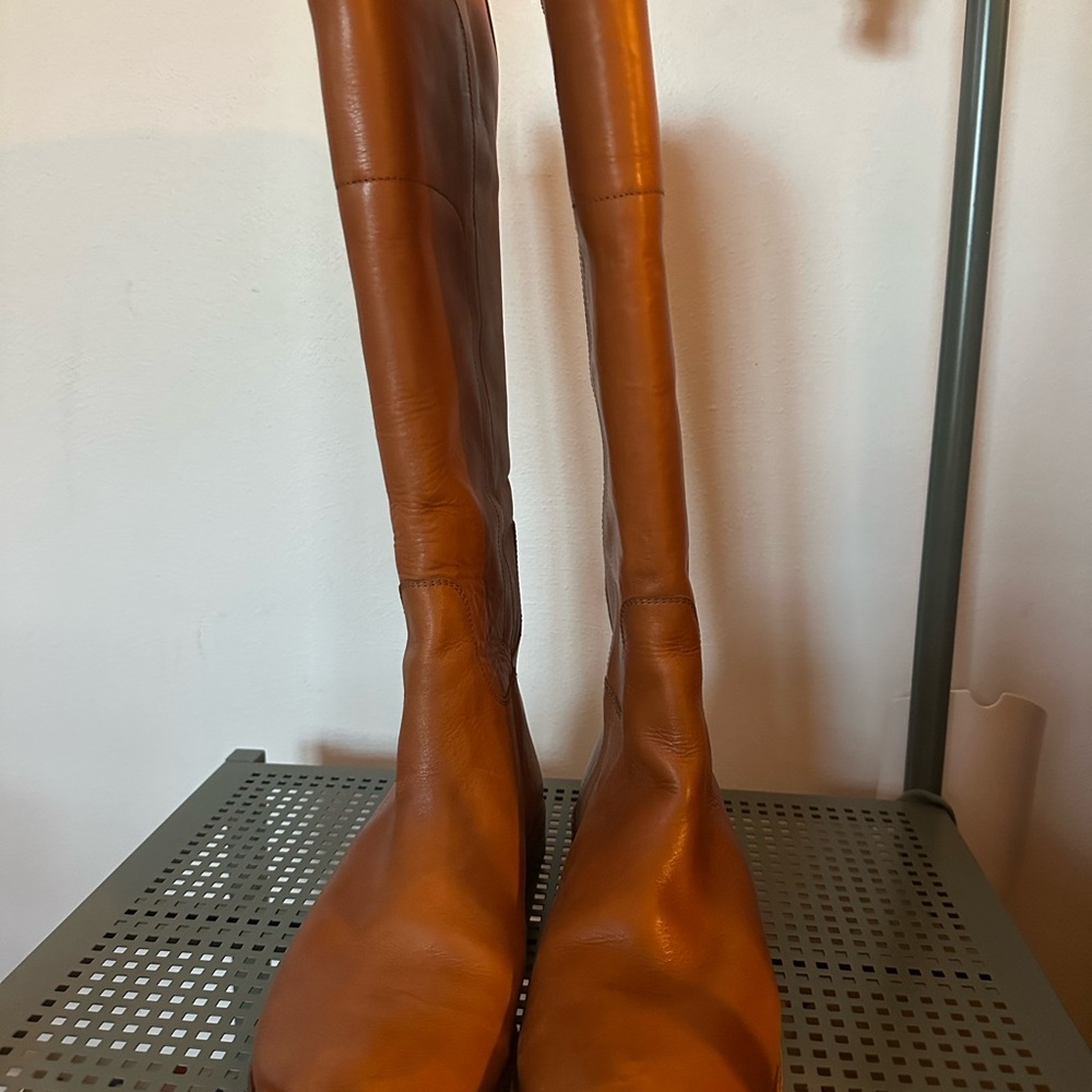 Frye Cognac Leather Riding Boots Boots